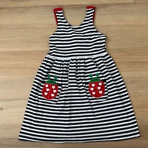 Florence Eiseman Girls’ Ladybug Stripe Knit Dress
